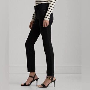 NWT Ralph Lauren Women’s Mid-Rise Straight Black 5-Pocket Jeans Denim Pants 14